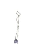 Collana a catena argentata con pendente viola stile Yuna Final Fantasy X-2